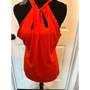 NWT INC International Concepts Top - Orange Petite XL - Halter Neck Cutout